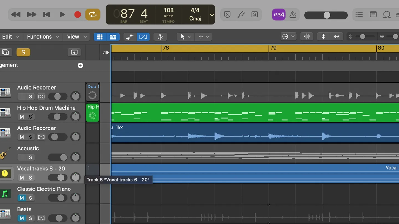 Audio work example